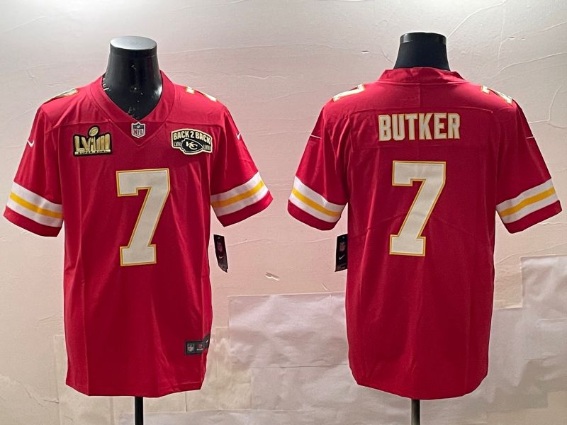 Men Kansas City Chiefs 7 Butker Red Second generations 2025 Nike Limited NFL Jersey style 2